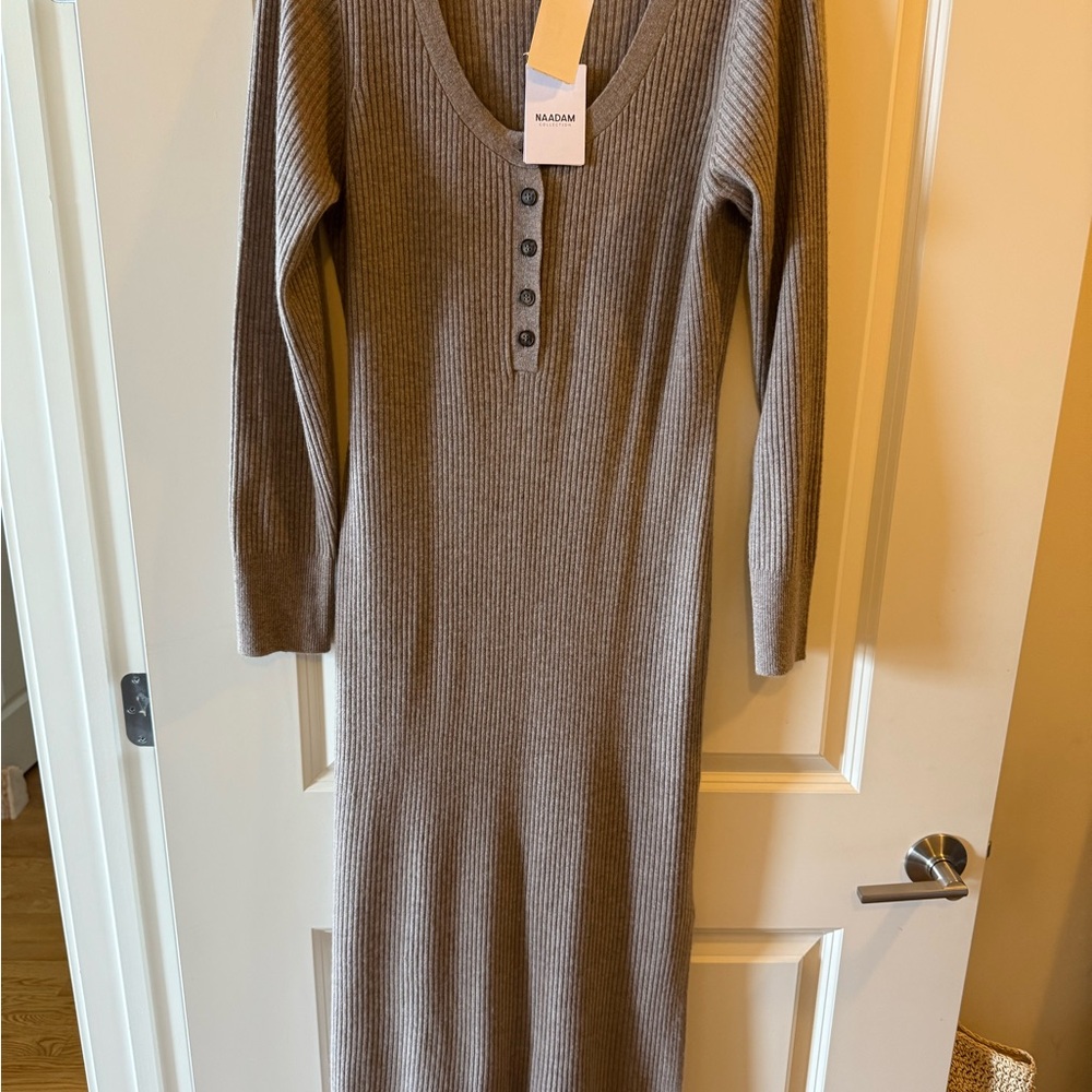Naadam cashmere ribbed maxi sweater dress